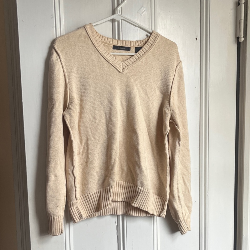 Liz Claiborne Cream V-Neck Sweater